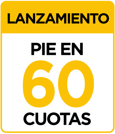 Lanzamiento con pie en 60 cuotas.
